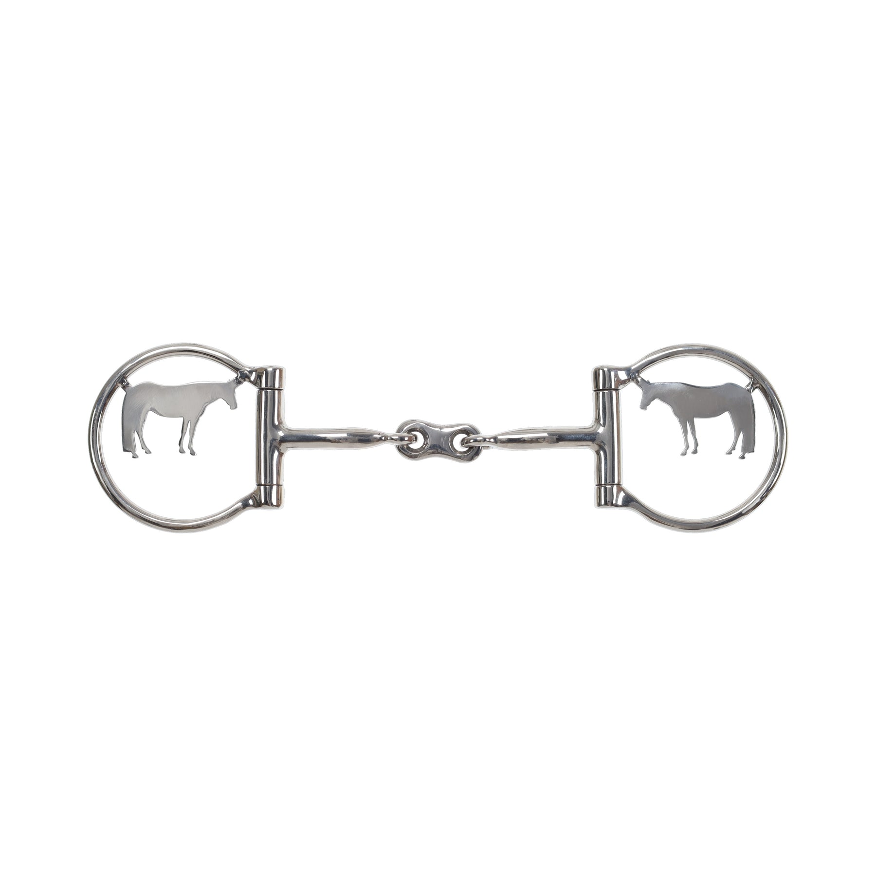 Showman Majestic Horse Stainless Steel D-Ring Dogbone Snaffle Bit