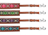 Showman Medium leather wither strap with beaded inlay