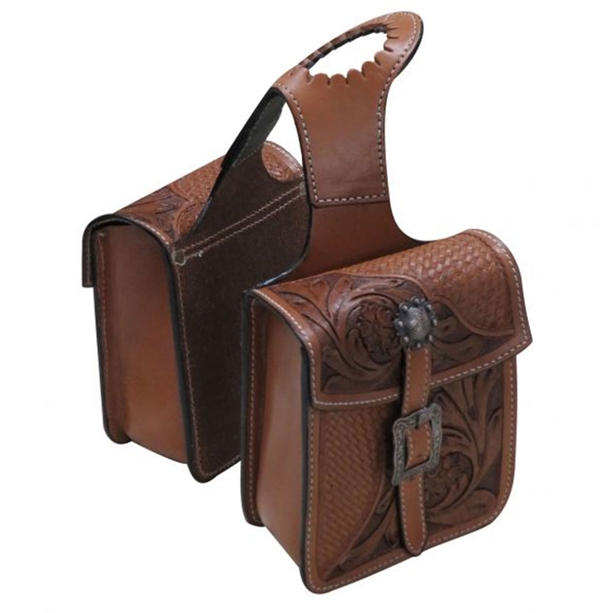 Showman Woven Floral Horn Bag