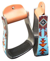 Showman Navajo Cross print aluminum stirrup