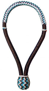 Showman 5/8" Teal and Brown rawhide core bosal