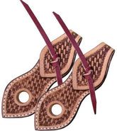 Showman Basketweave tooled light leather slobber straps