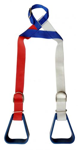 Showman Heavy duty Red, White, and Blue nylon adjustable buddy stirrups
