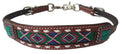 Showman Medium leather wither strap beaded Navaho design inlay with Concho accent
