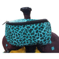 Showman Teal Cheetah Insulated Nylon Saddle Pouch