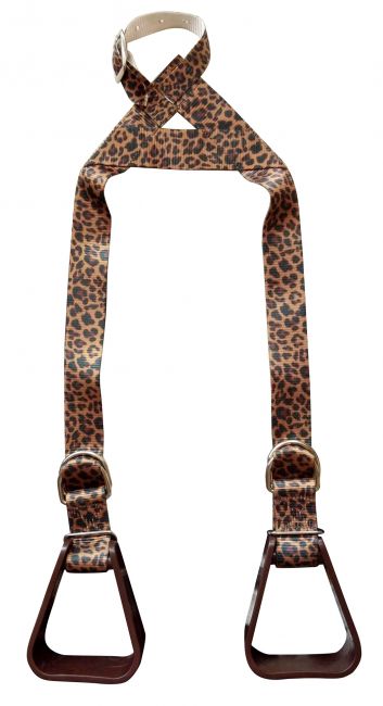 Showman Heavy duty nylon adjustable buddy stirrups with Cheetah Print