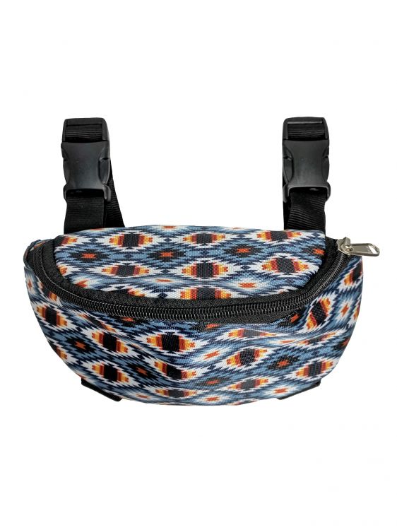 Showman Gray Tone Aztec Print Insulated Nylon Saddle Pouch