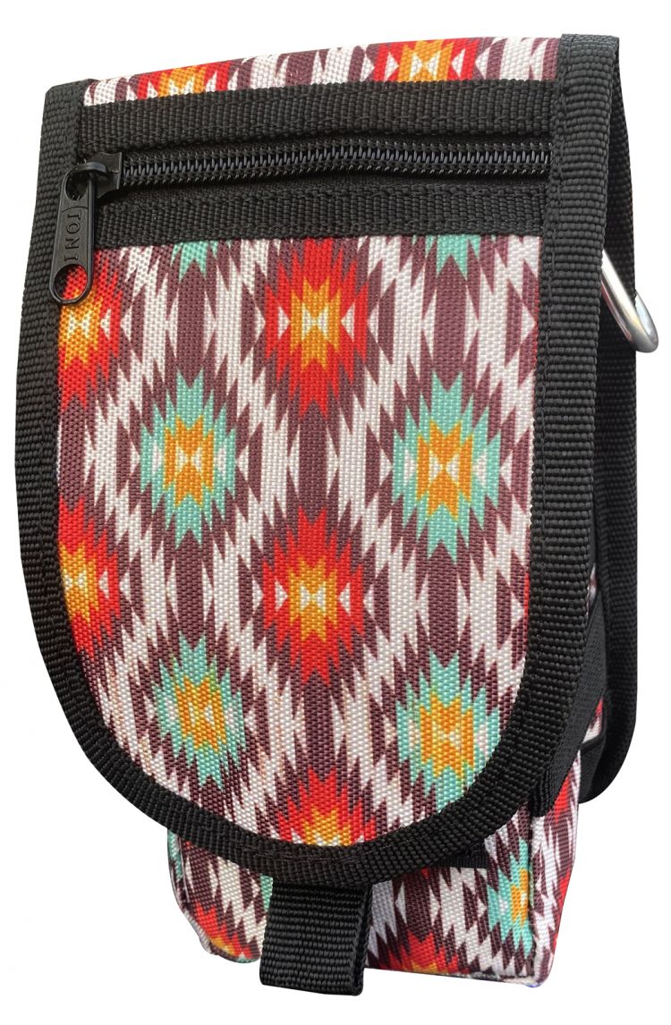 Showman Red and Brown Aztec design codura cell phone/accessory case