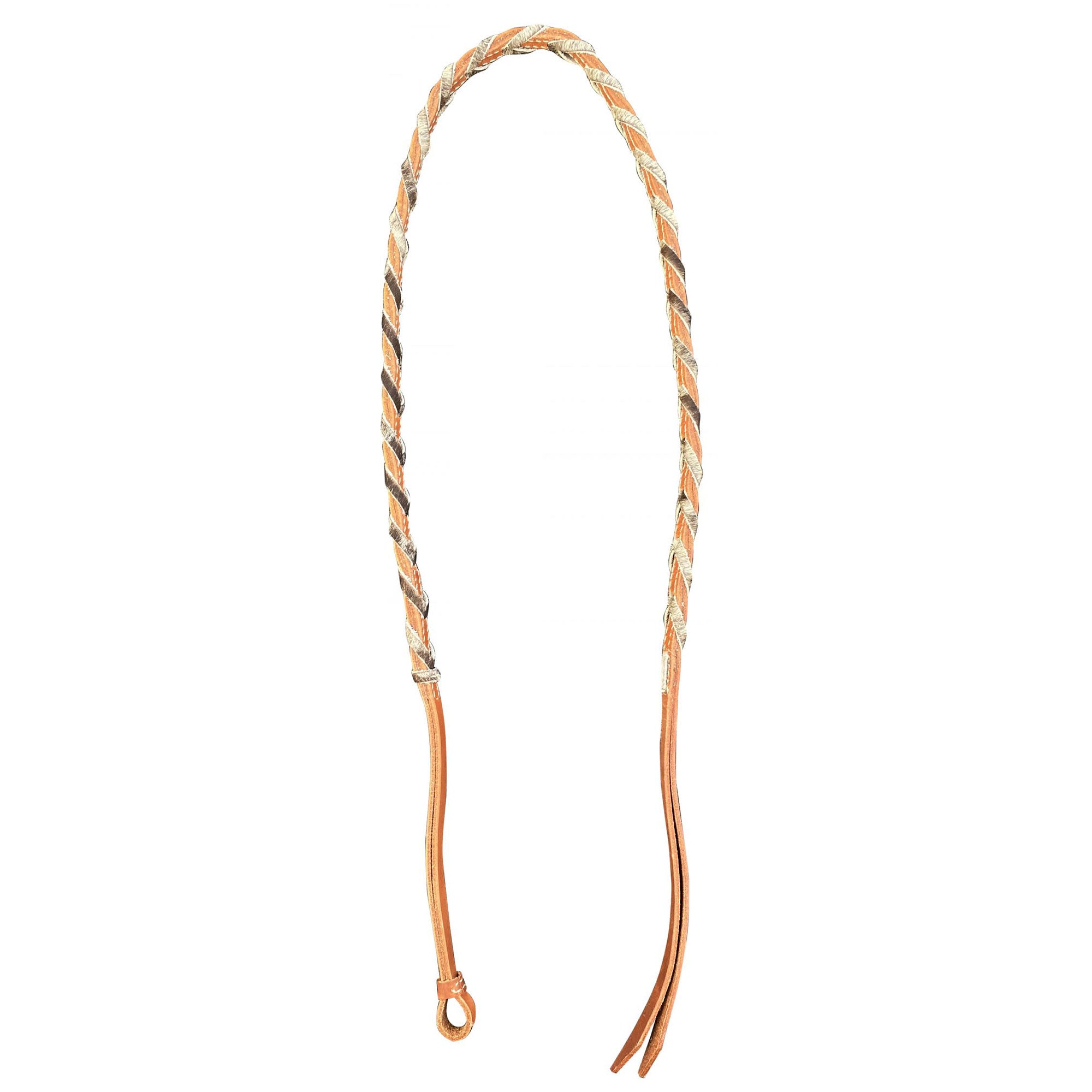 Showman 4ft Argentina Cow Leather over & under with hair on cowhide lacing