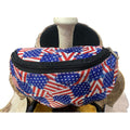 Showman American Flag Print Insulated Nylon Saddle Pouch
