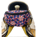 Showman American Flag Starburst Print Insulated Nylon Saddle Pouch