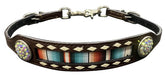 Showman Leather Serape Print wither strap with white buckstitch trim