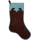 Showman Leather Christmas Stocking with rawhide wrapped edge