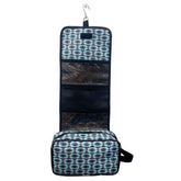 Showman Gray Blue Aztec Print roll up accessory bag