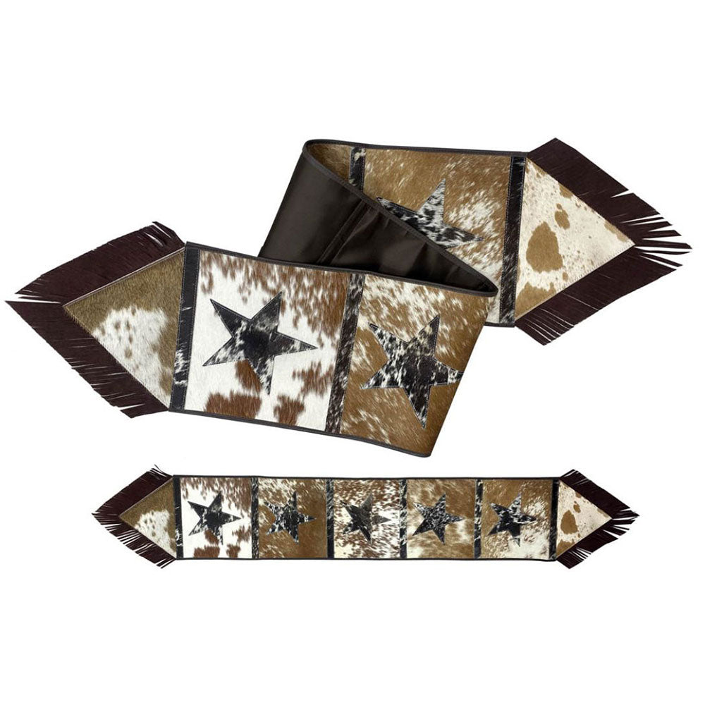 Hair on Cowhide Table Runners with Star Pattern