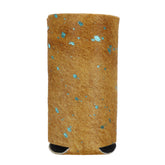 Showman Hair on Cowhide Teal Acid Wash Slim Can Holder