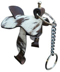 Hair on Cowhide Saddle Keychain