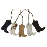 Cowhide Western Leather Christmas Ornaments - Boot