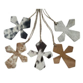 Cowhide Western Leather Christmas Ornaments - Cross