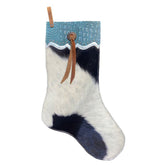 Showman Black and White Cowhide Christmas Stocking '“ Alligator Cuff