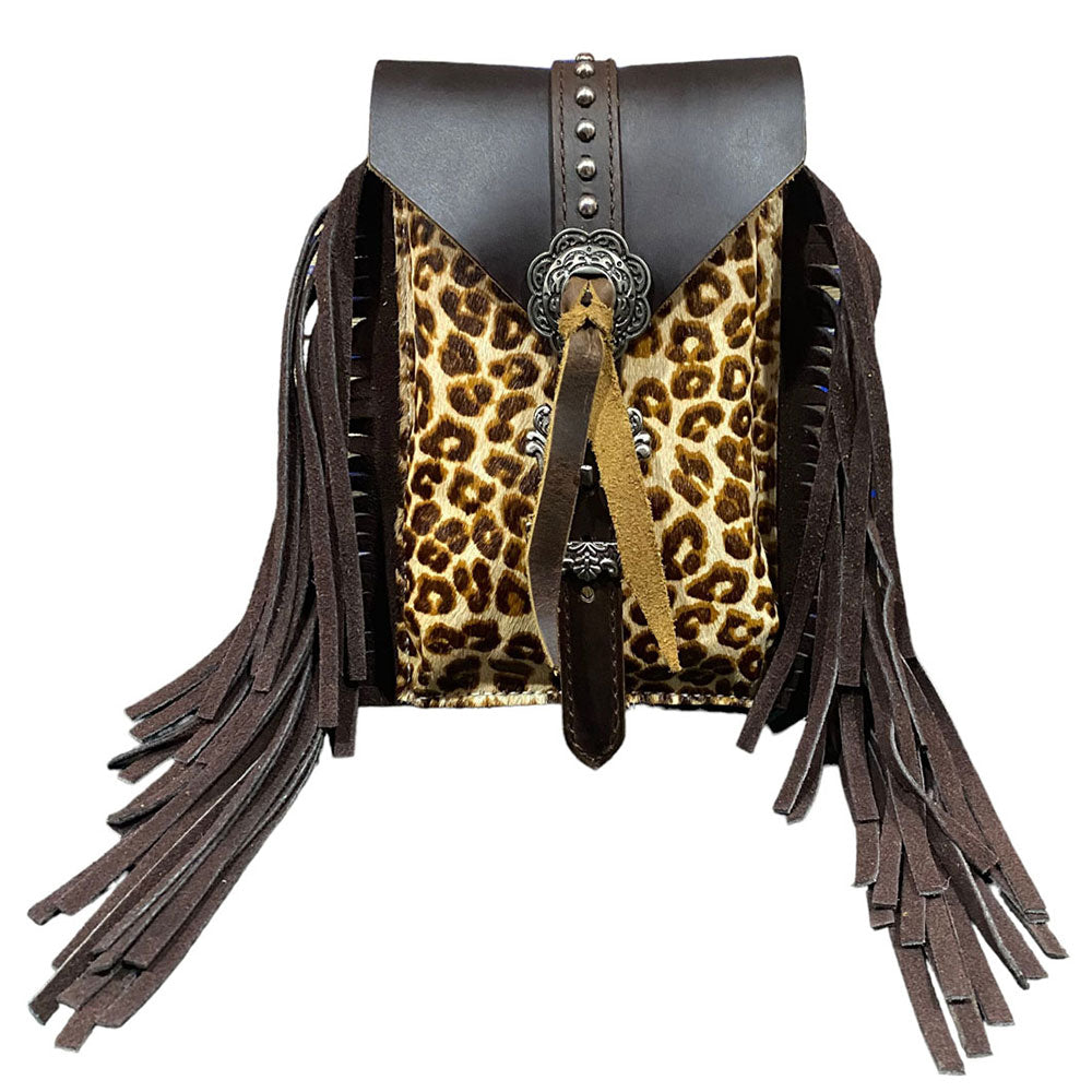 Showman Leopard Cowhide Rear Cinch Bag