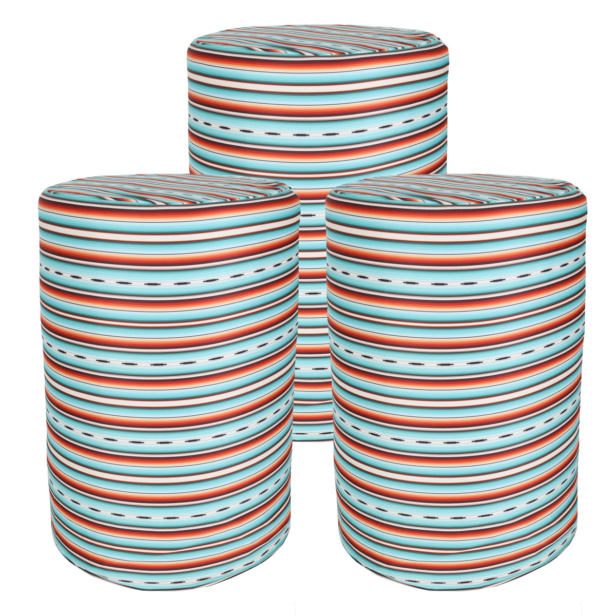 Showman Teal Serape Barrel Covers - Set of 3