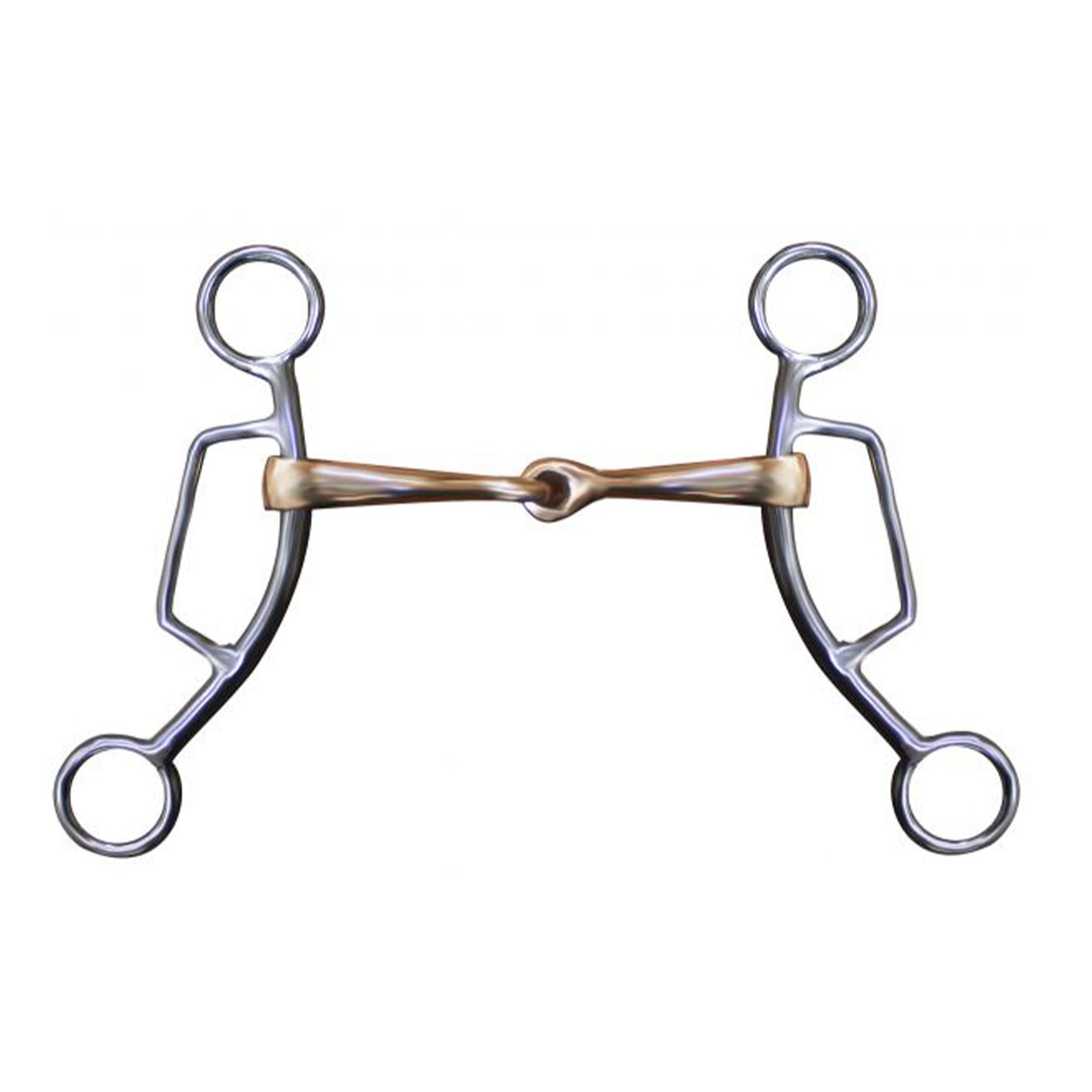 Showman stainless steel sliding gag bit with 7" shanks