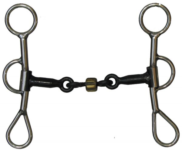 Showman stainless steel Colt snaffle bit with 6" cheeks