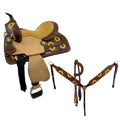 Double T Harvest Sunflower Barrel Style Saddle Set - 10 Inch