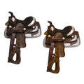 Fully Tooled Double T Pony / Youth Show Saddle - 8 Inch
