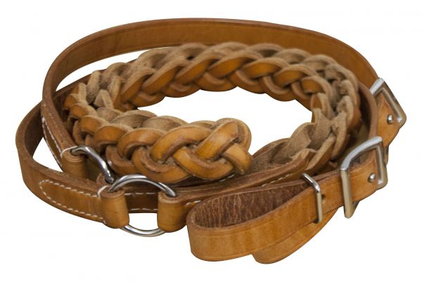 Showman 7ft Medium Oil Argentina cow leather contest reins