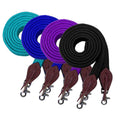 Showman 8' Flat Polyester Contest Reins with Scissor Snap Ends and Leather Slobber Straps