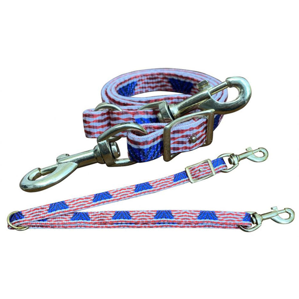 Showman Flag print nylon easy adjust tie down strap