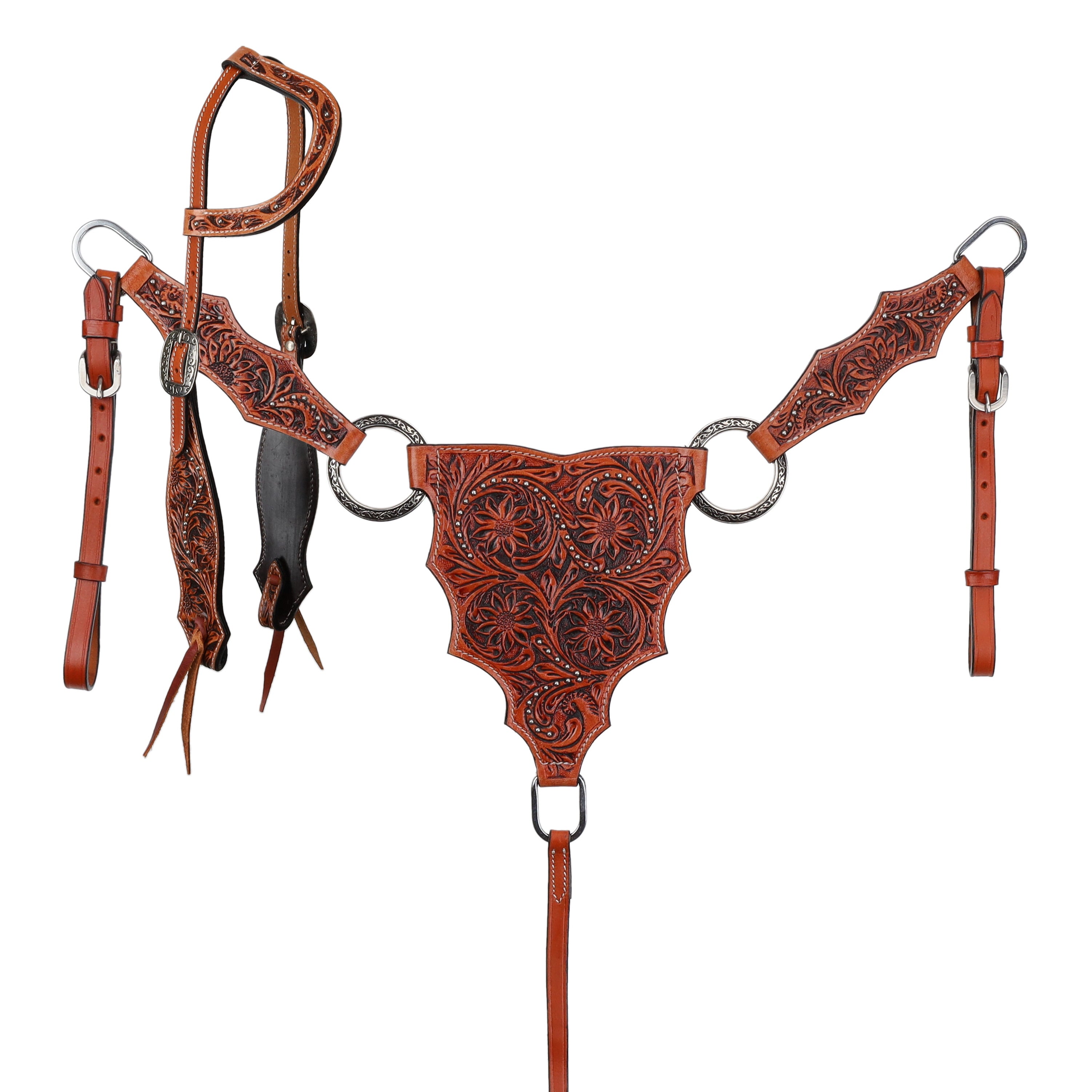 Showman Sunflower Ridge One Ear Headstall and Breastcollar Set