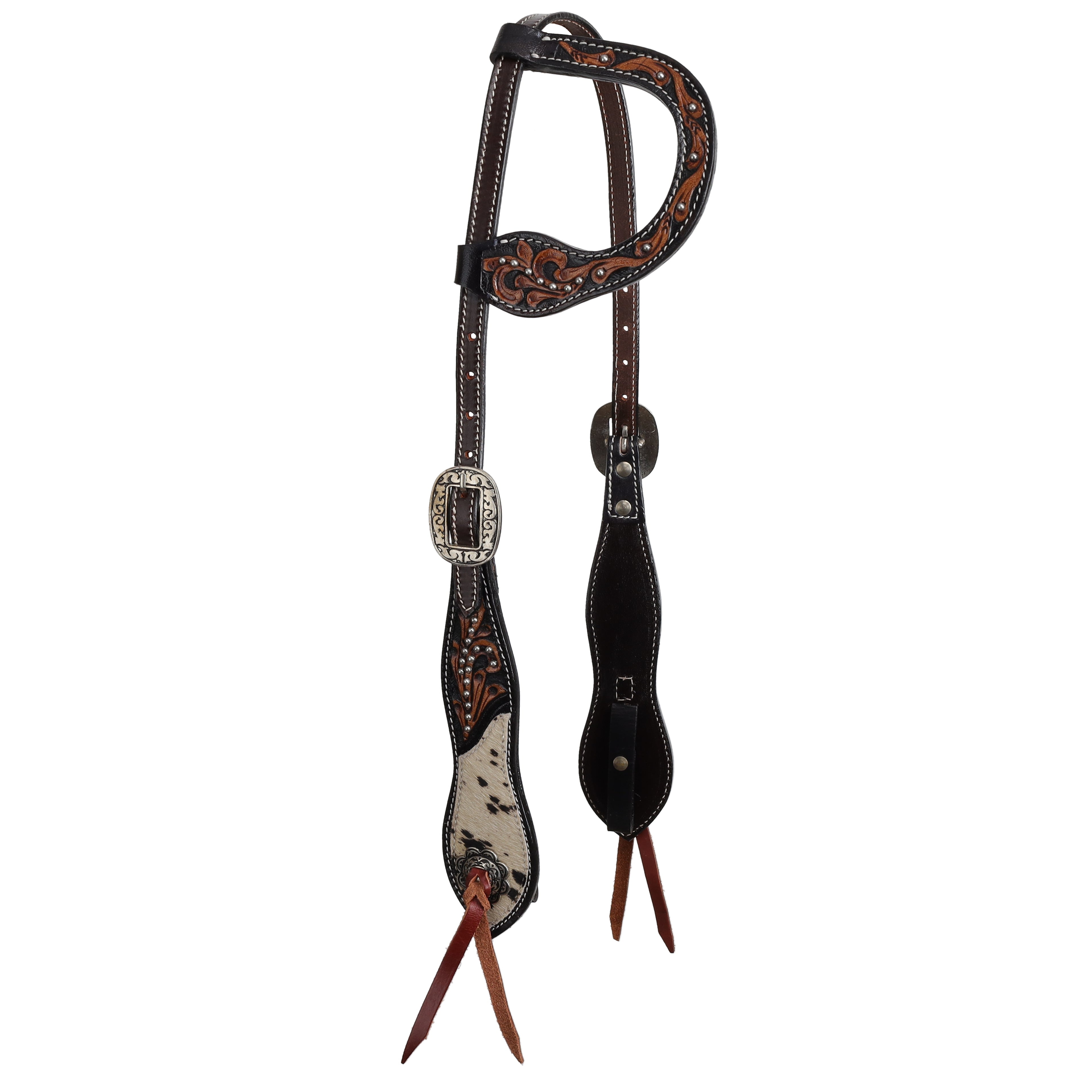 Showman Wildflower Hide One Ear Headstall