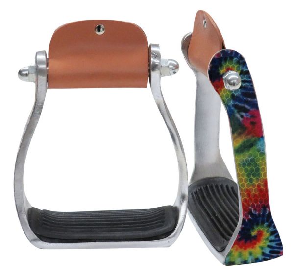 Showman Shimmering tie dye print stirrup