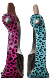 Showman Teal or Pink Cheetah print stirrups