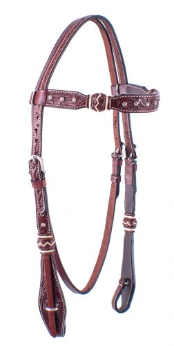 Showman Rawhide braided headstall with crystal rhinestone studs