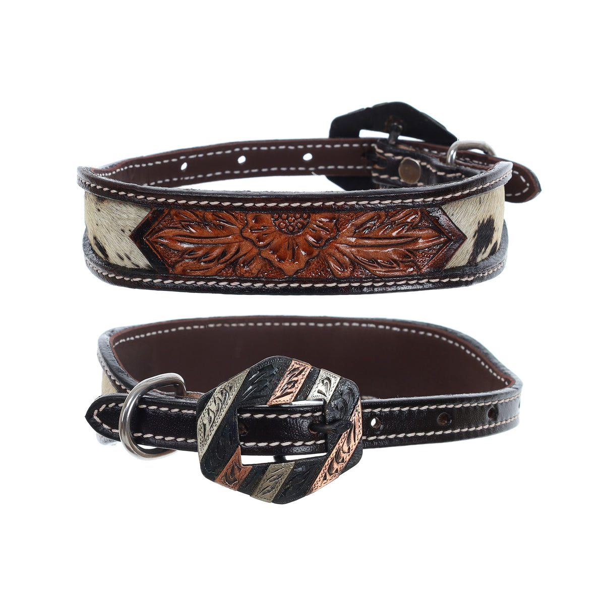 Showman FloraHide Leather Dog Collar