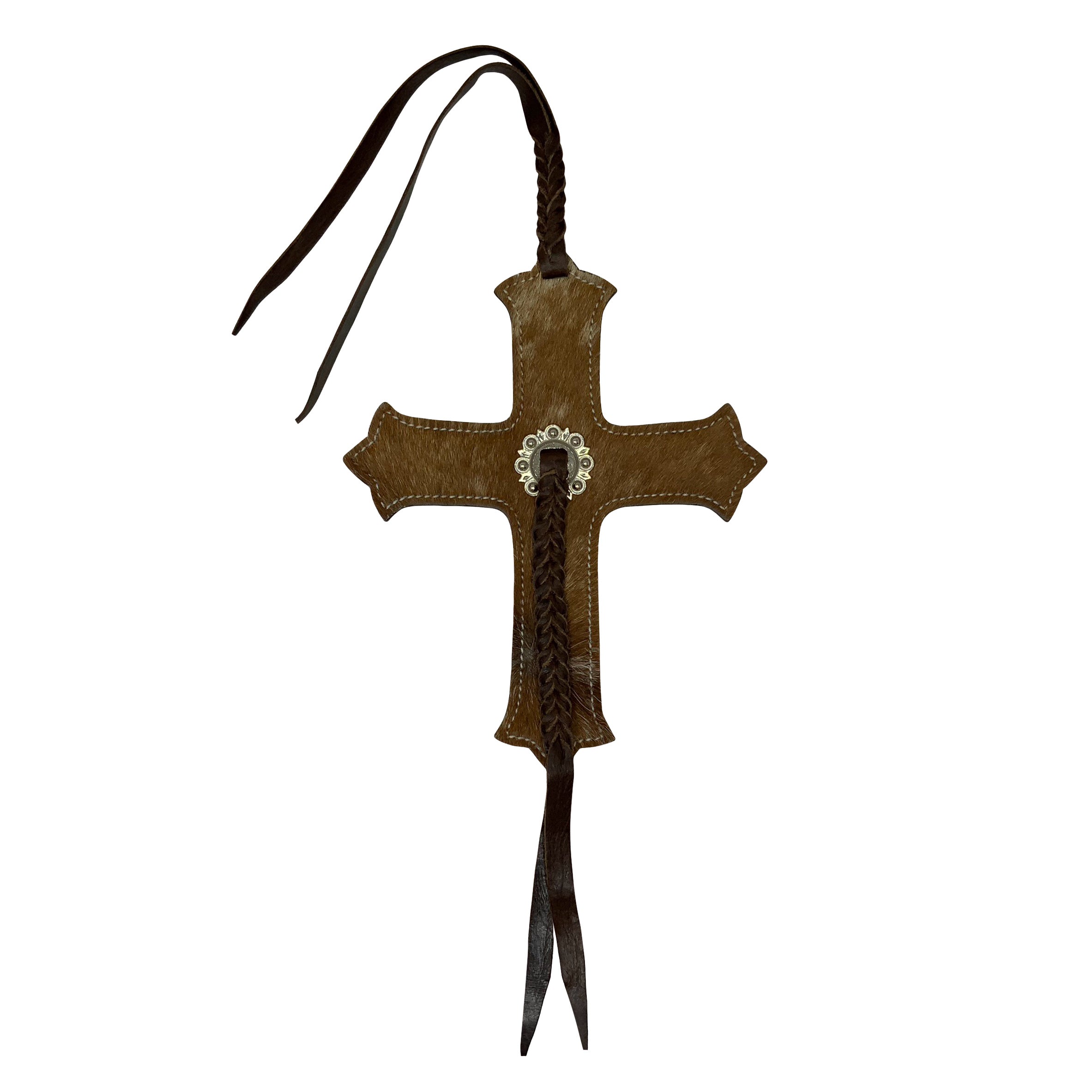 Showman Cowhide Cross Tie On Saddle Charm