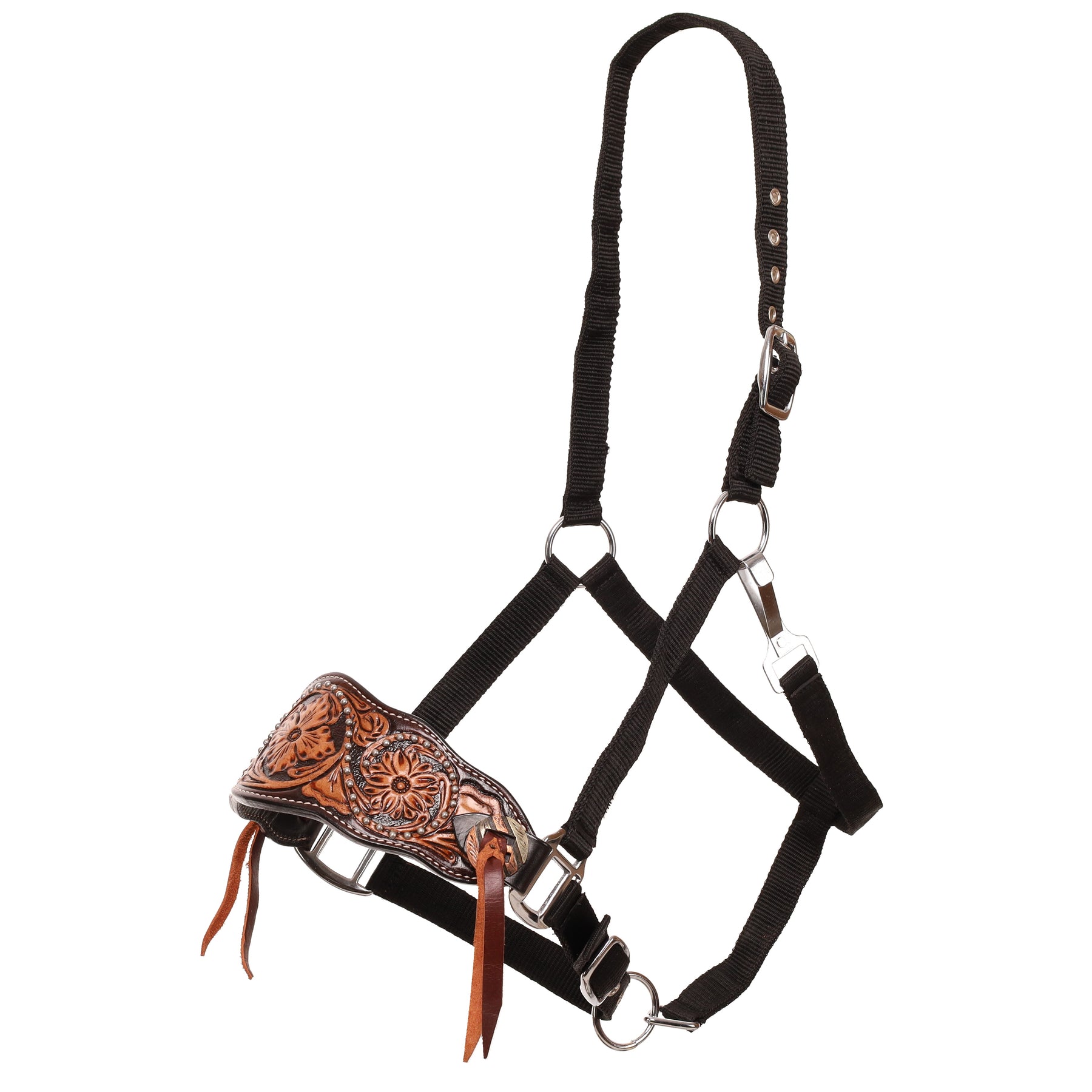 Showman Magnolia Black Nylon Bronc Halter