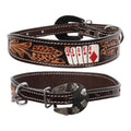 Showman Diamond Flush Leather Dog Collar