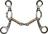 Showman Brown steel sliding gag bit with engraved silver accents on 7" cheeks