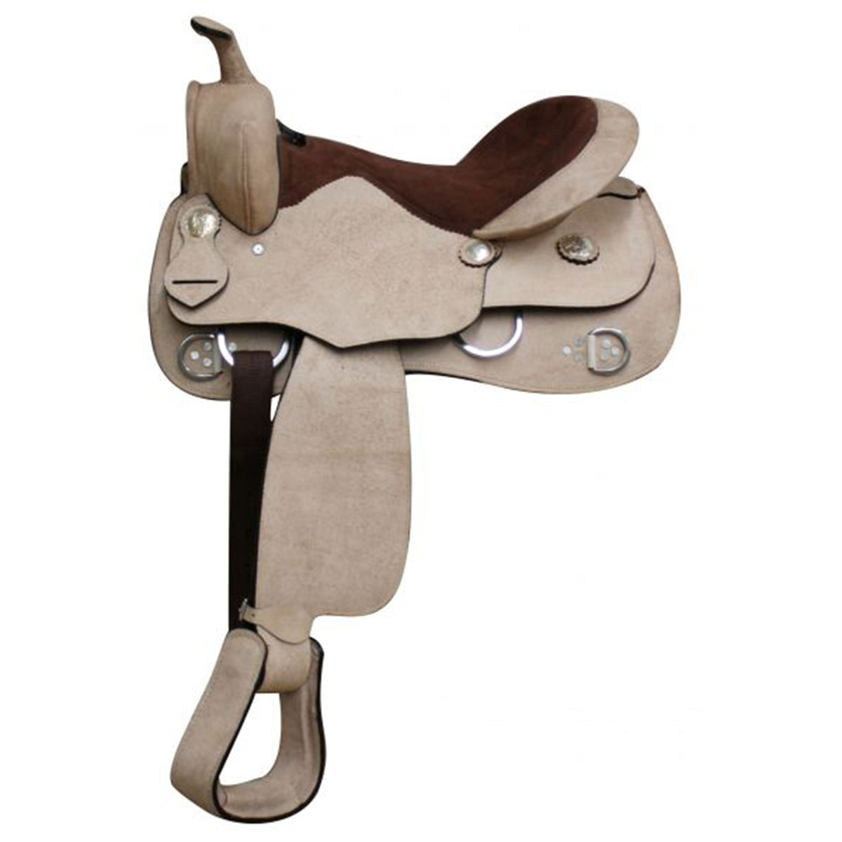Economy Roughout Leather Training Saddle - 16 Inch
