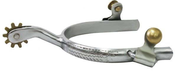 Showman Men's Engraved Chrome Plated Spur