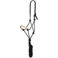 Showman Cowboy Knot Halter with Rawhide Nose - White & Black