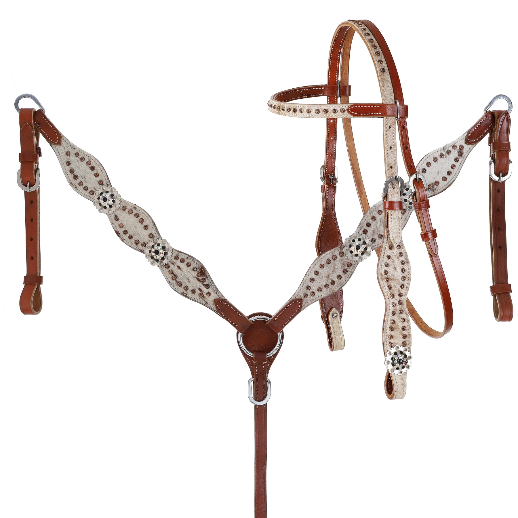 Showman Plains Wrangler Browband Headstall and Breastcollar Set