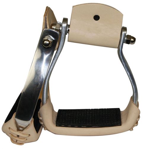 Showman lightweight angled aluminum stirrups with rubber grip tread