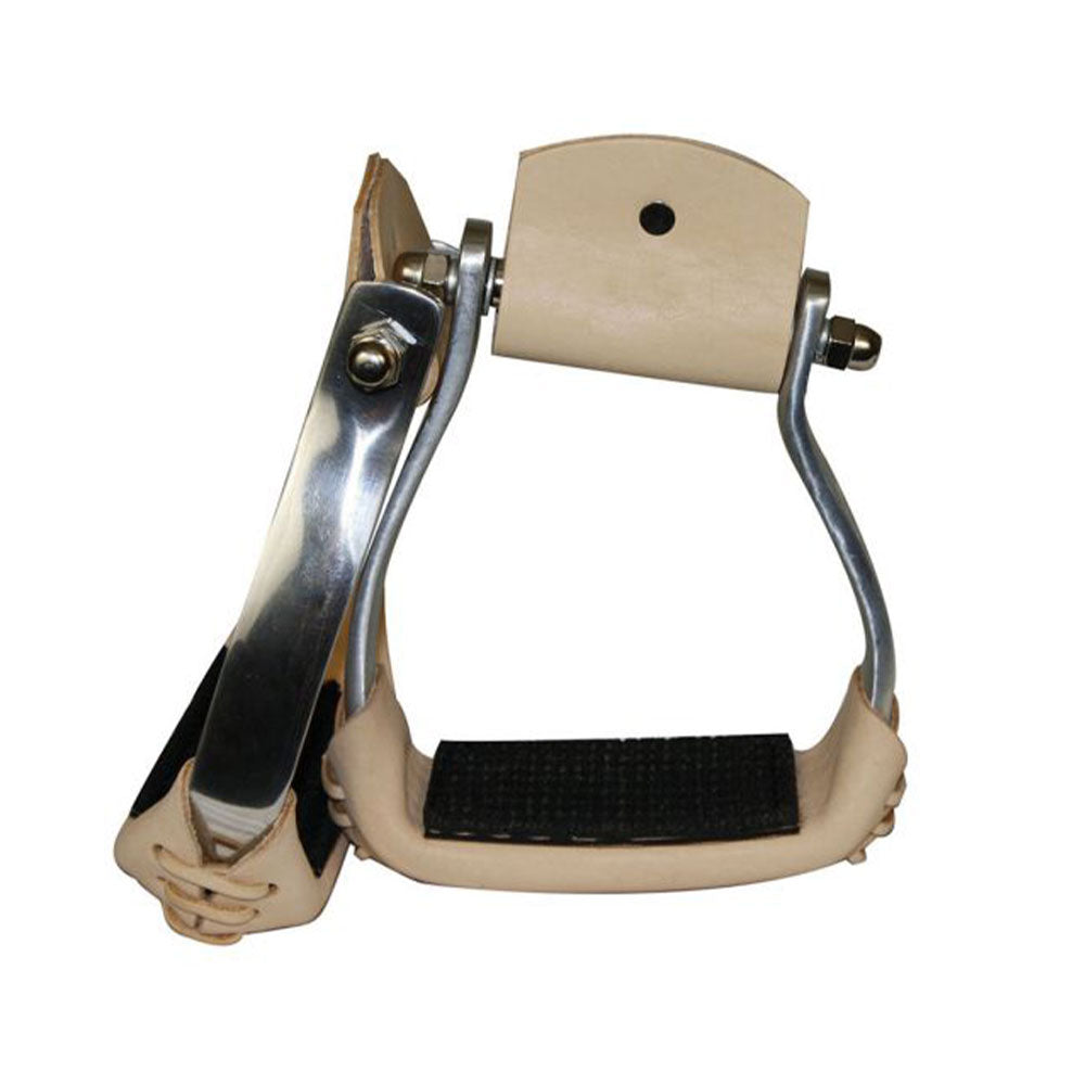 Showman Lightweight Angled Aluminum Stirrups with Rubber Grip Tread