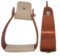 Showman Angled Off Set Copper Colored Aluminum Stirrups